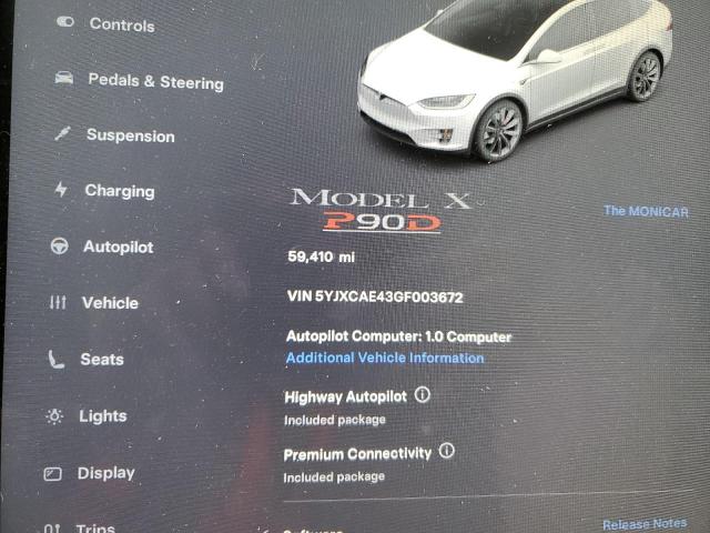 Photo 8 VIN: 5YJXCAE43GF003672 - TESLA MODEL X 