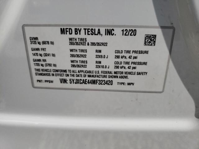 Photo 9 VIN: 5YJXCAE44MF323420 - TESLA MODEL X 