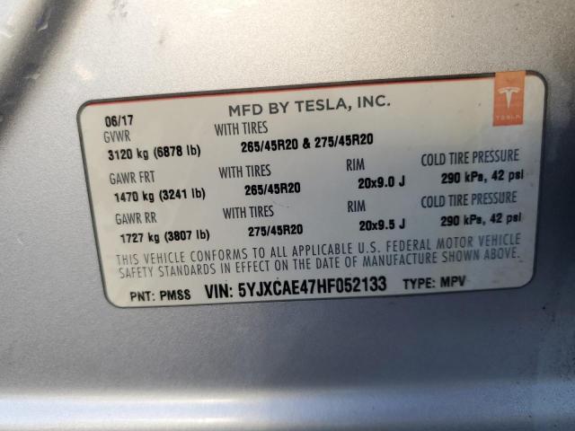 Photo 12 VIN: 5YJXCAE47HF052133 - TESLA MODEL X 