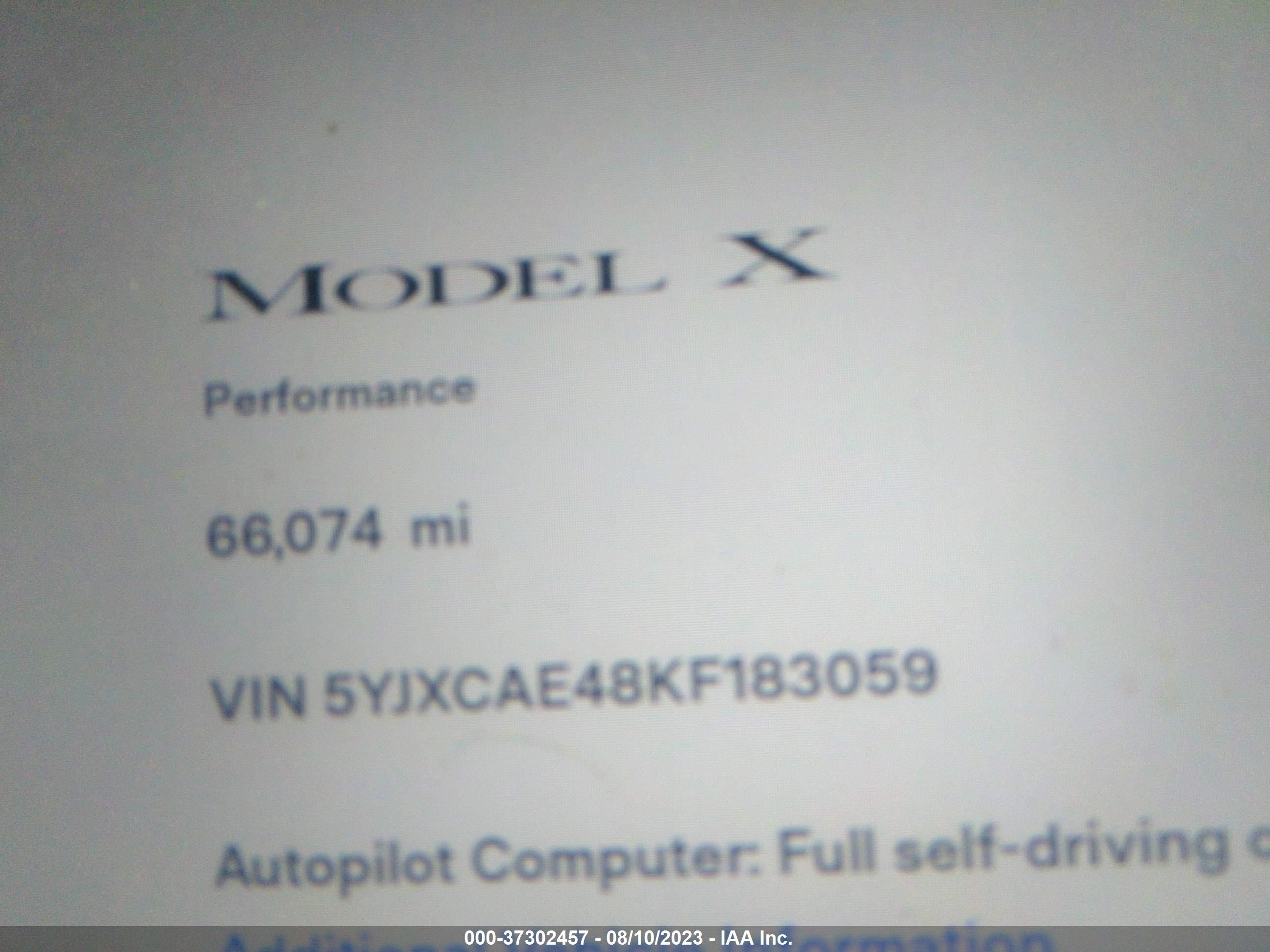 Photo 14 VIN: 5YJXCAE48KF183059 - TESLA MODEL X 