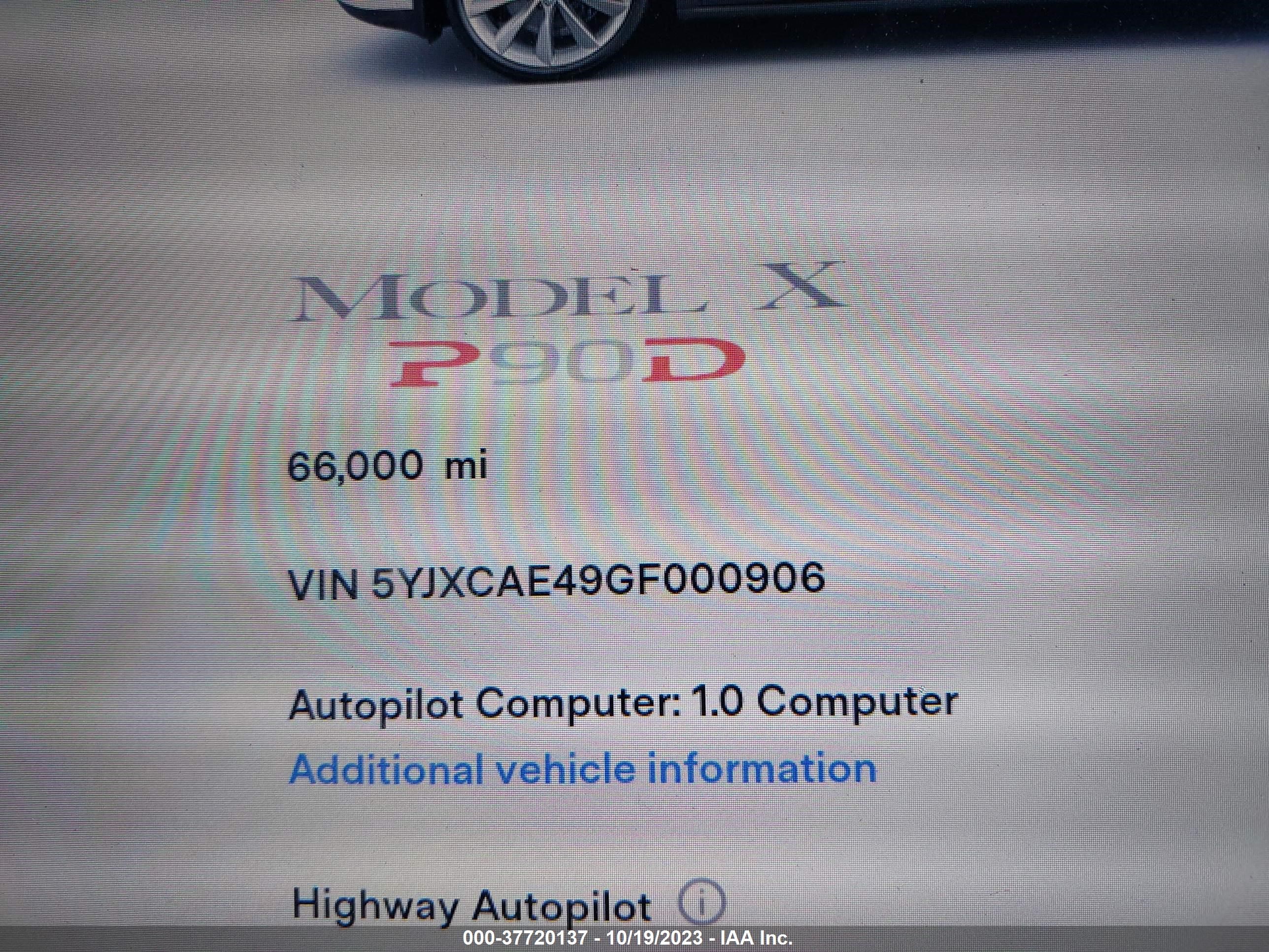 Photo 6 VIN: 5YJXCAE49GF000906 - TESLA MODEL X 