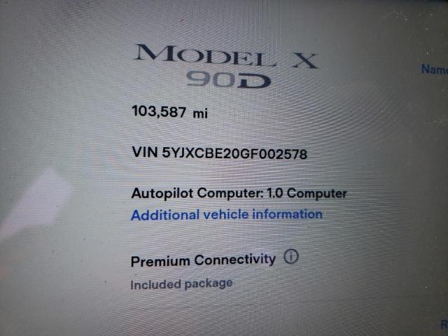 Photo 8 VIN: 5YJXCBE20GF002578 - TESLA MODEL X 