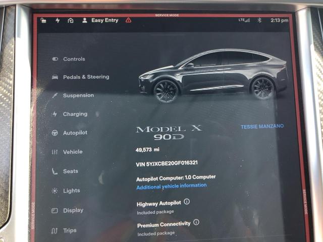 Photo 8 VIN: 5YJXCBE20GF016321 - TESLA MODEL X 