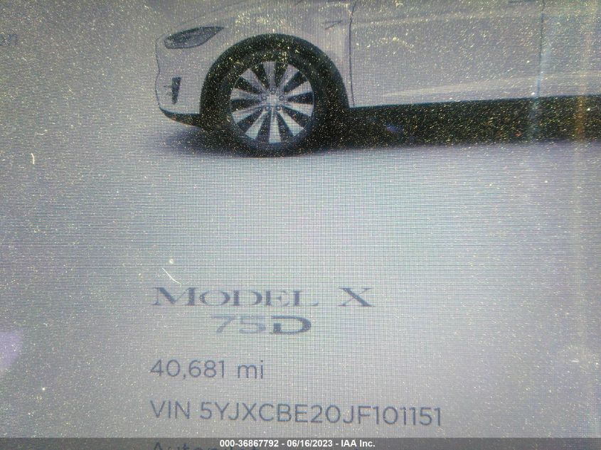 Photo 13 VIN: 5YJXCBE20JF101151 - TESLA MODEL X 