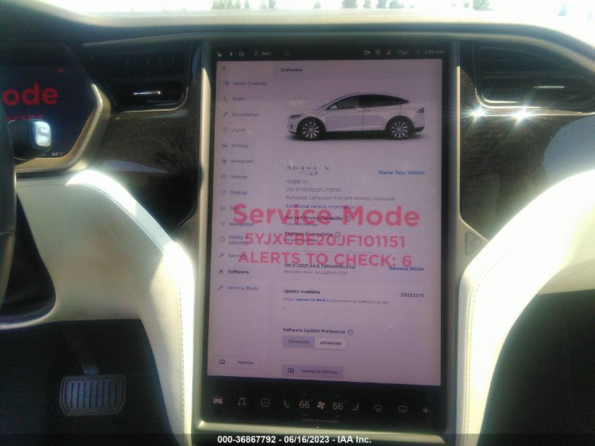 Photo 16 VIN: 5YJXCBE20JF101151 - TESLA MODEL X 