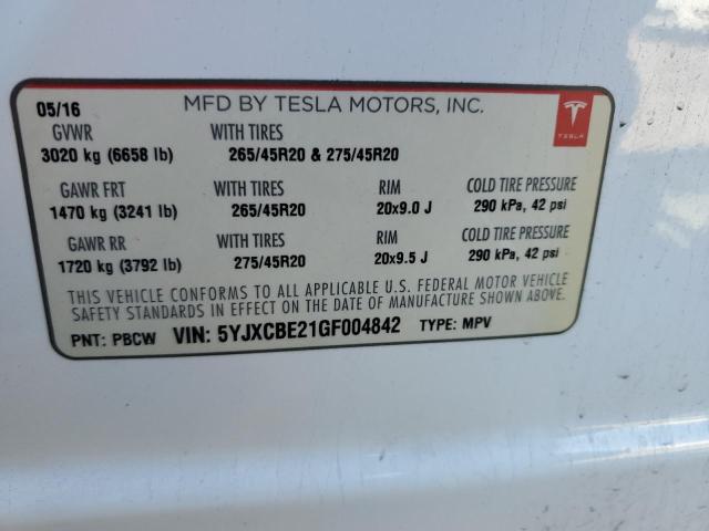 Photo 11 VIN: 5YJXCBE21GF004842 - TESLA MODEL X 