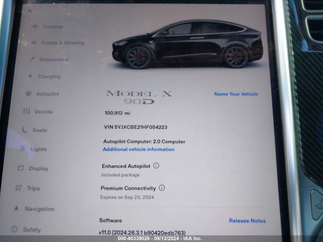 Photo 6 VIN: 5YJXCBE21HF054223 - TESLA MODEL X 