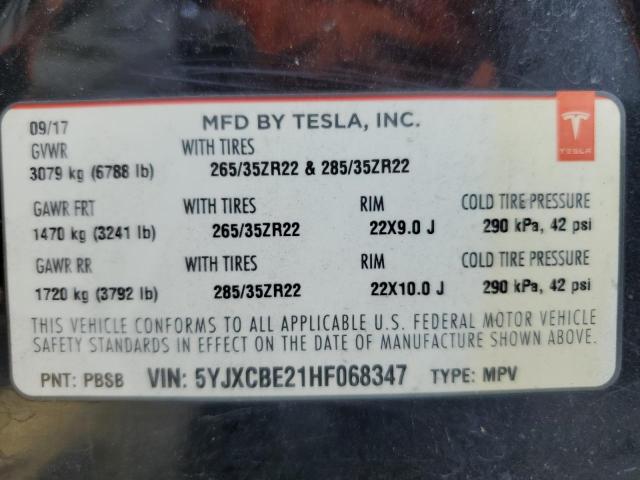 Photo 13 VIN: 5YJXCBE21HF068347 - TESLA MODEL X 