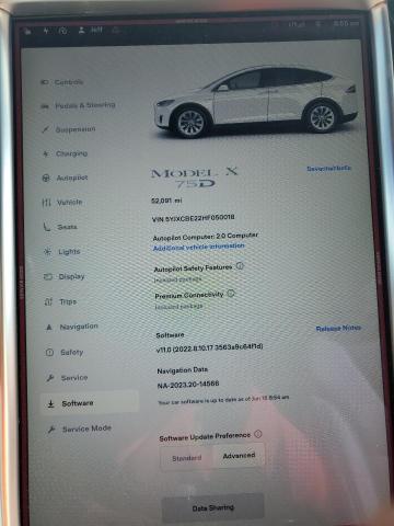 Photo 12 VIN: 5YJXCBE22HF050018 - TESLA MODEL X 