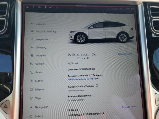 Photo 8 VIN: 5YJXCBE22HF050018 - TESLA MODEL X 