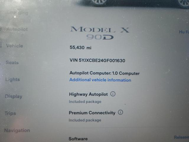 Photo 8 VIN: 5YJXCBE24GF001630 - TESLA MODEL X 