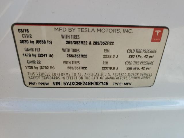 Photo 13 VIN: 5YJXCBE24GF002146 - TESLA MODEL X 