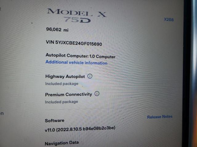 Photo 7 VIN: 5YJXCBE24GF015690 - TESLA MODEL X 