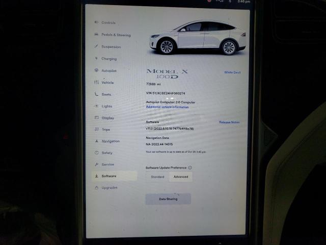 Photo 11 VIN: 5YJXCBE24HF060274 - TESLA MODEL X 