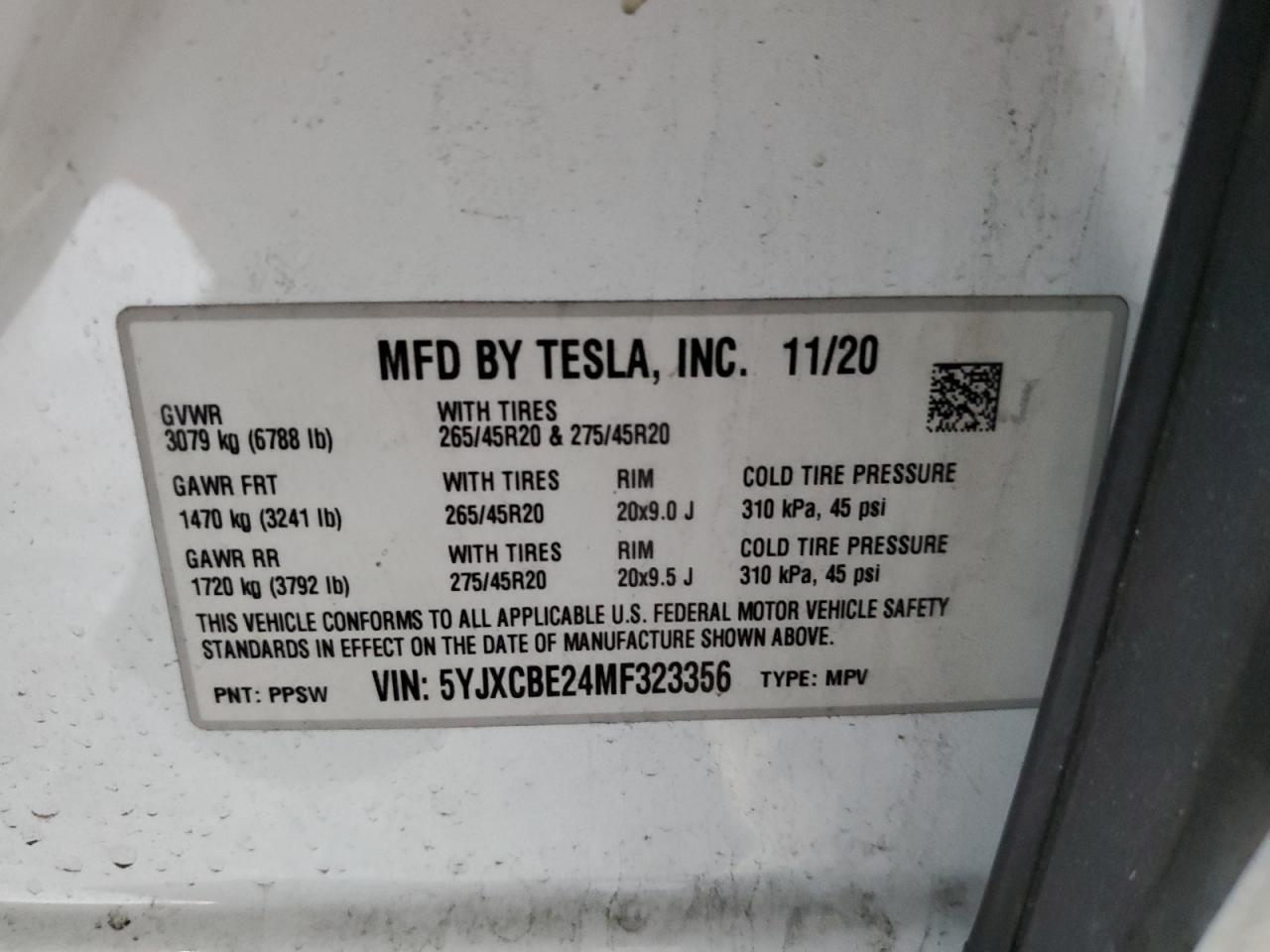 Photo 12 VIN: 5YJXCBE24MF323356 - TESLA MODEL X 