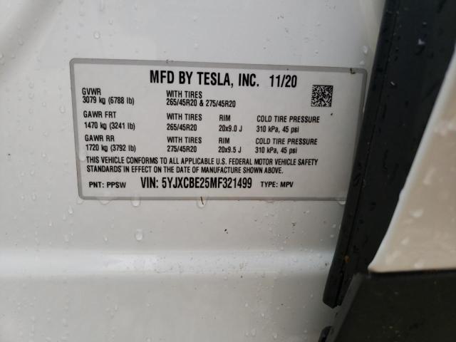 Photo 9 VIN: 5YJXCBE25MF321499 - TESLA MODEL X 