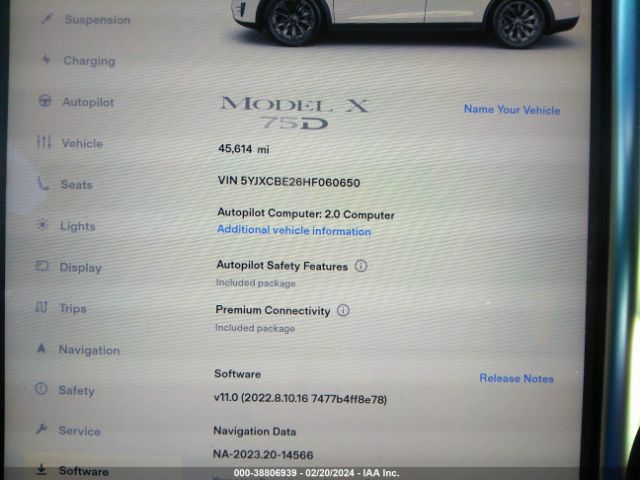 Photo 6 VIN: 5YJXCBE26HF060650 - TESLA MODEL X 