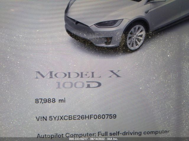 Photo 6 VIN: 5YJXCBE26HF060759 - TESLA MODEL X 