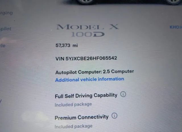 Photo 6 VIN: 5YJXCBE26HF065542 - TESLA MODEL X 