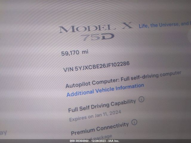 Photo 6 VIN: 5YJXCBE26JF102286 - TESLA MODEL X 