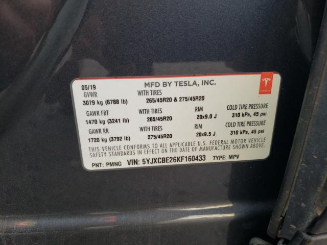 Photo 9 VIN: 5YJXCBE26KF160433 - TESLA MODEL X 