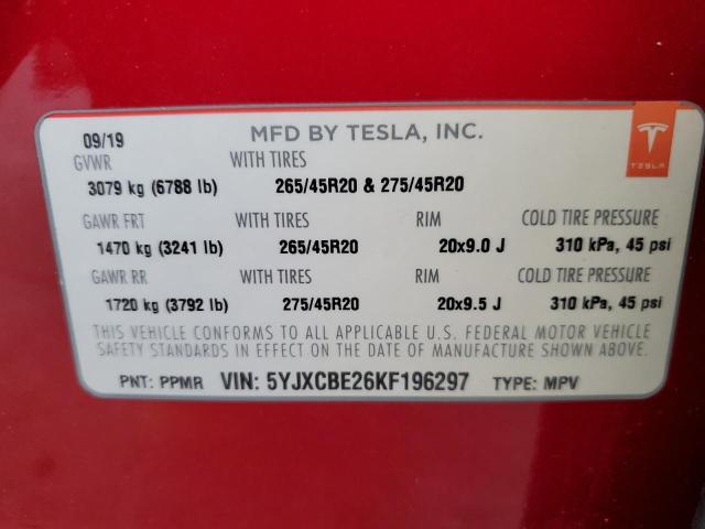 Photo 11 VIN: 5YJXCBE26KF196297 - TESLA MODEL X 