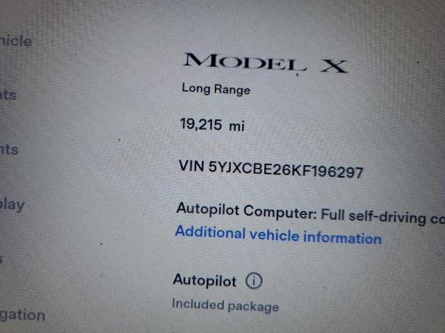 Photo 8 VIN: 5YJXCBE26KF196297 - TESLA MODEL X 