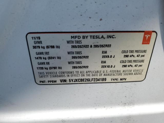 Photo 12 VIN: 5YJXCBE26LF234189 - TESLA MODEL X 