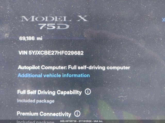 Photo 8 VIN: 5YJXCBE27HF029682 - TESLA MODEL X 