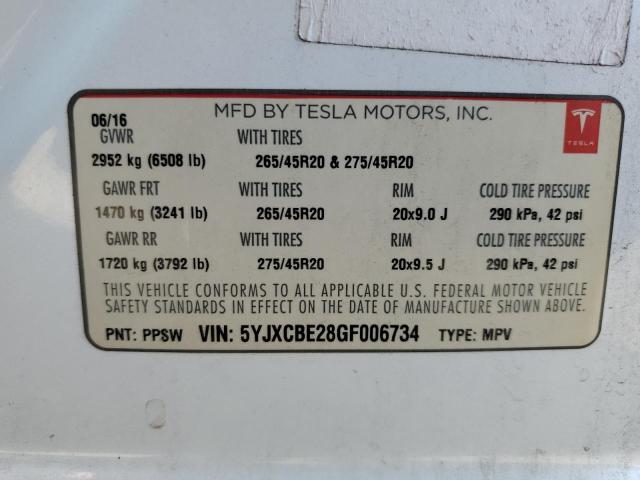 Photo 13 VIN: 5YJXCBE28GF006734 - TESLA MODEL X 