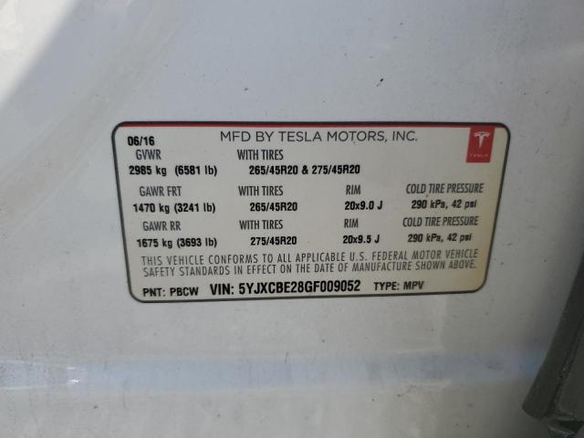 Photo 12 VIN: 5YJXCBE28GF009052 - TESLA MODEL X 