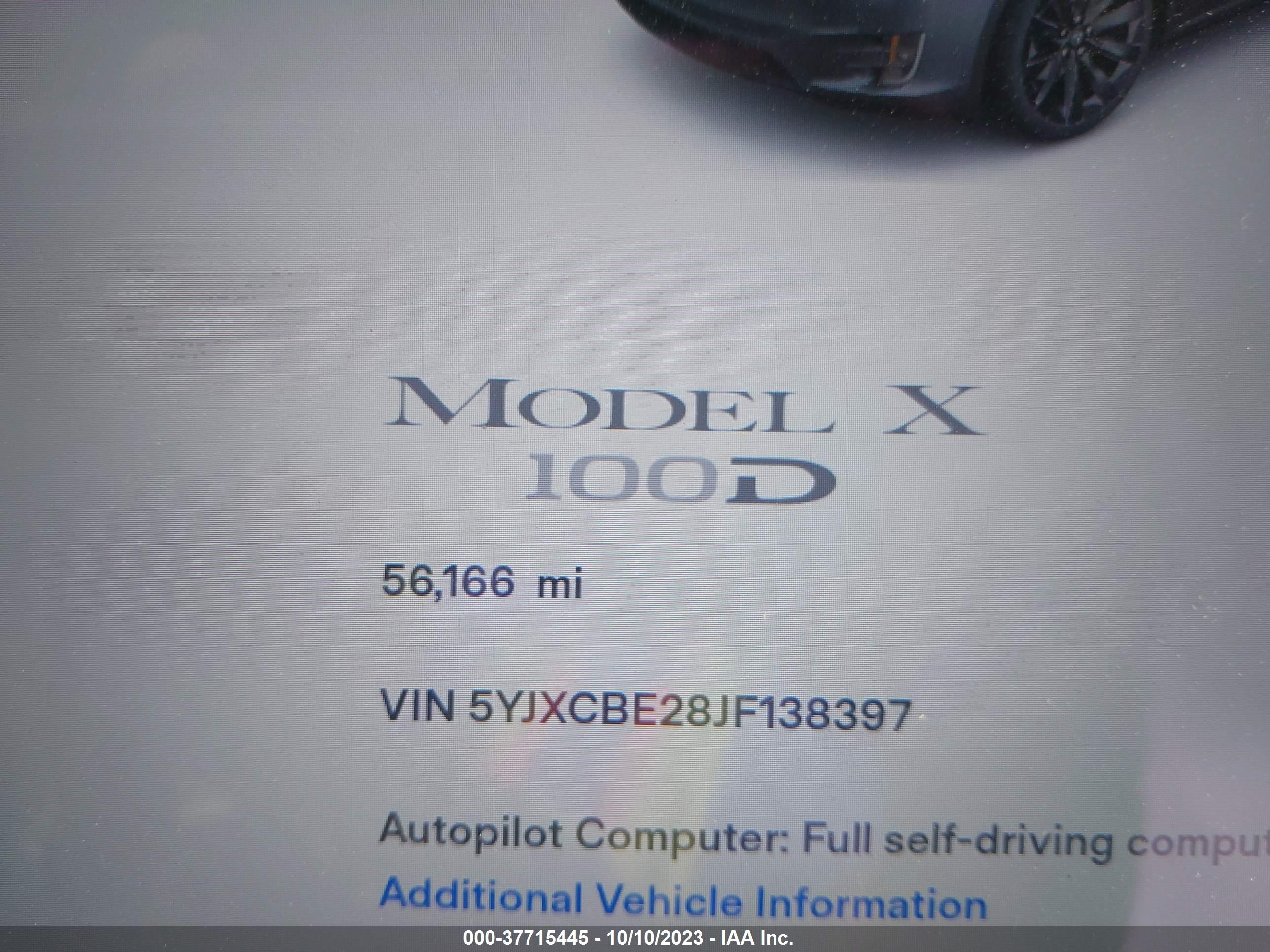 Photo 13 VIN: 5YJXCBE28JF138397 - TESLA MODEL X 