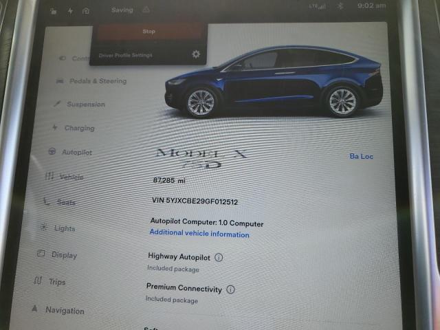 Photo 8 VIN: 5YJXCBE29GF012512 - TESLA MODEL X 