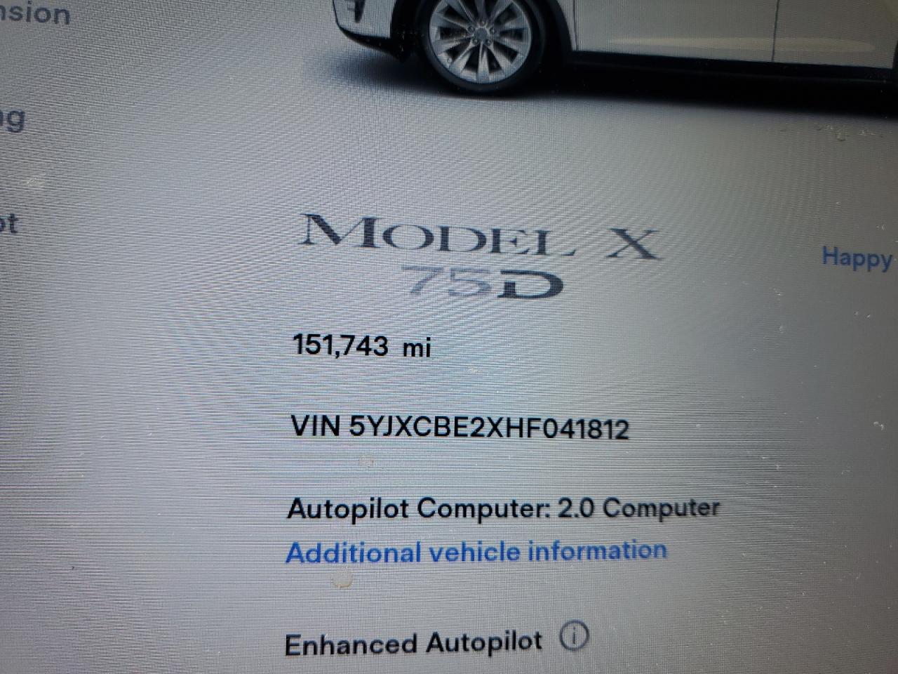 Photo 8 VIN: 5YJXCBE2XHF041812 - TESLA MODEL X 