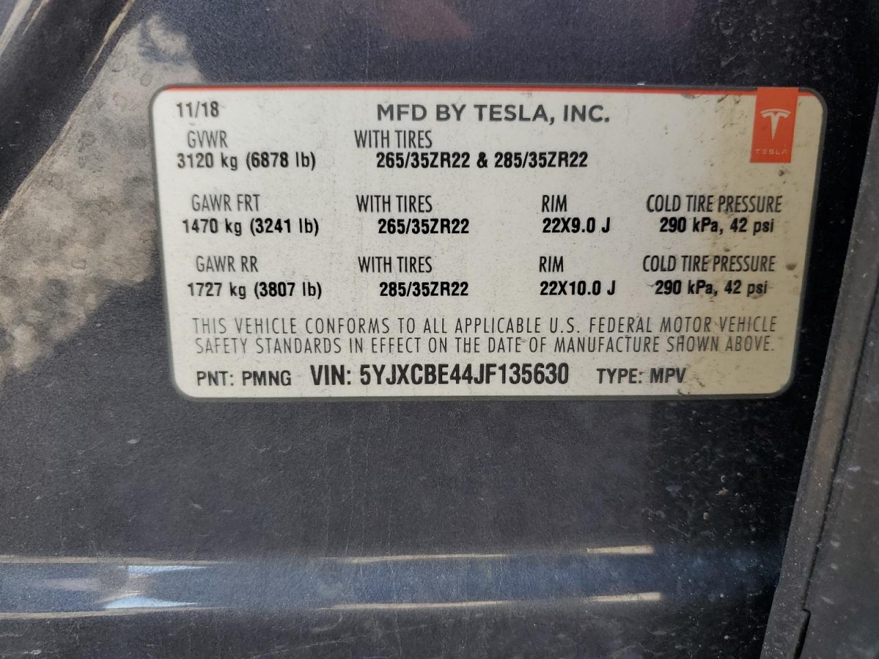 Photo 12 VIN: 5YJXCBE44JF135630 - TESLA MODEL X 