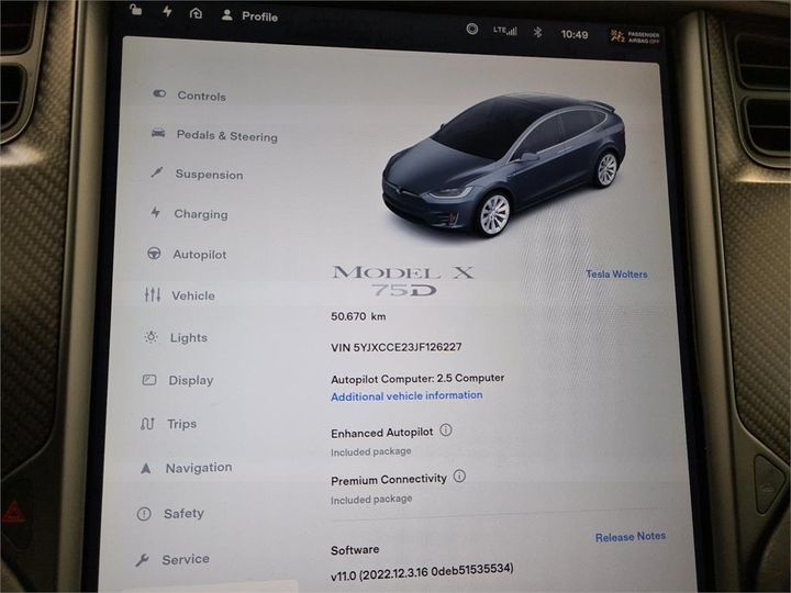 Photo 10 VIN: 5YJXCCE23JF126227 - TESLA X 