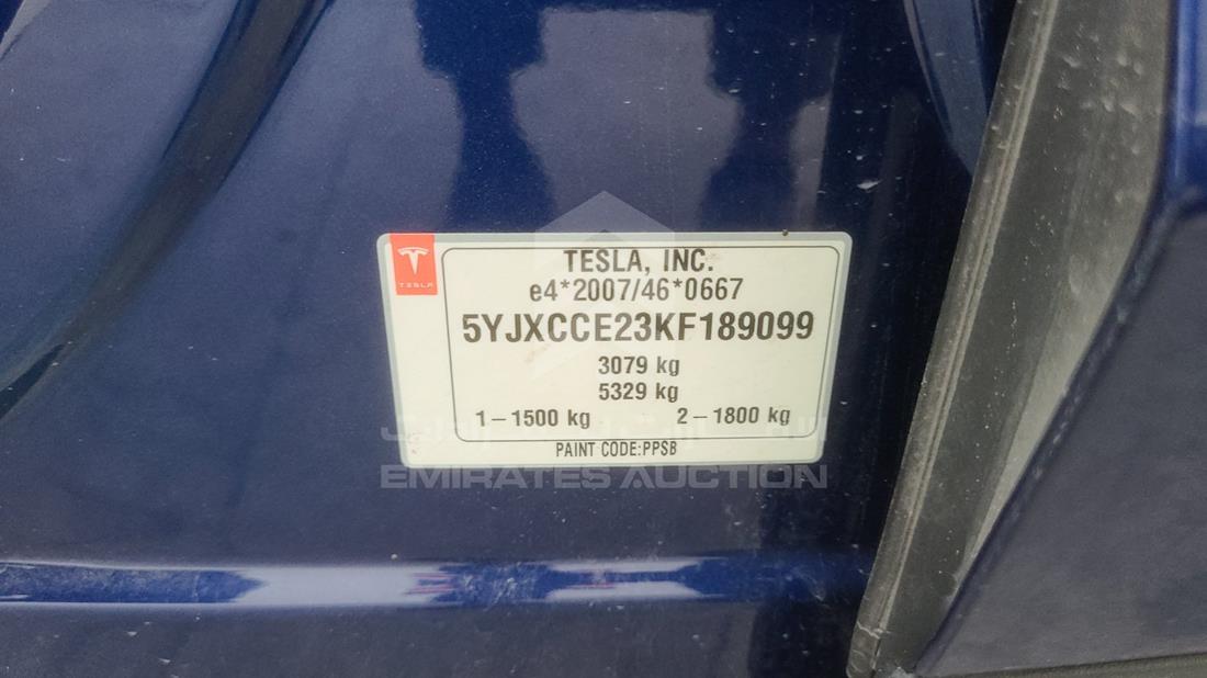 Photo 3 VIN: 5YJXCCE23KF189099 - TESLA MODEL 