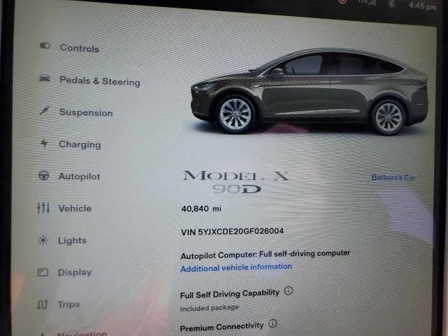 Photo 8 VIN: 5YJXCDE20GF026004 - TESLA MODEL X 