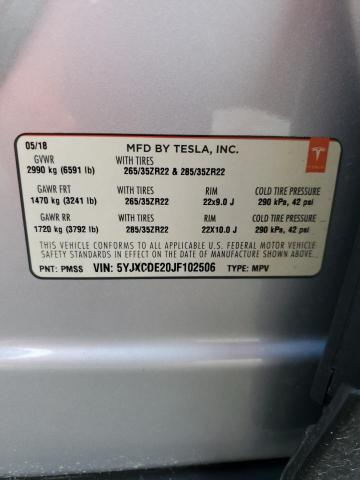 Photo 11 VIN: 5YJXCDE20JF102506 - TESLA MODEL X 