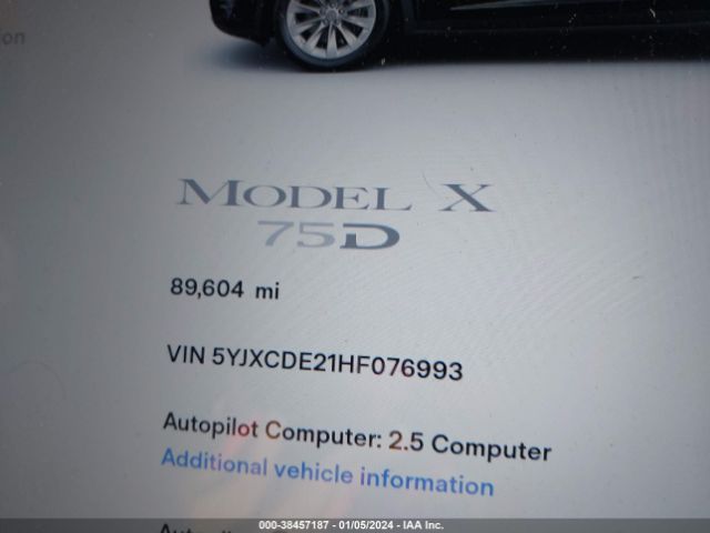 Photo 6 VIN: 5YJXCDE21HF076993 - TESLA MODEL X 