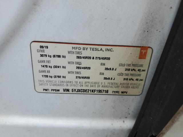 Photo 11 VIN: 5YJXCDE21KF195716 - TESLA MODEL X 