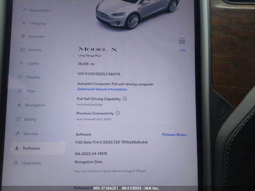 Photo 6 VIN: 5YJXCDE21LF282176 - TESLA MODEL X 