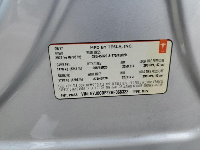 Photo 13 VIN: 5YJXCDE22HF068322 - TESLA MODEL X 