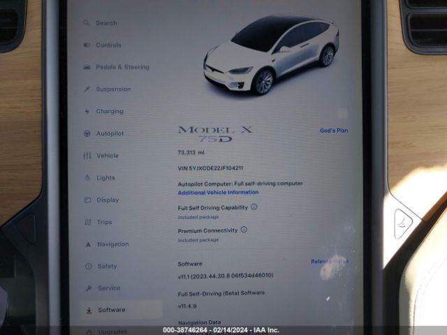 Photo 6 VIN: 5YJXCDE22JF104211 - TESLA MODEL X 