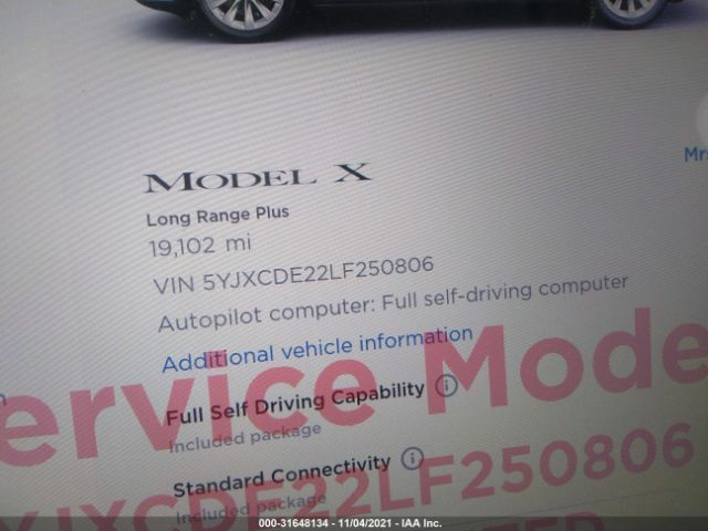 Photo 6 VIN: 5YJXCDE22LF250806 - TESLA MODEL X 