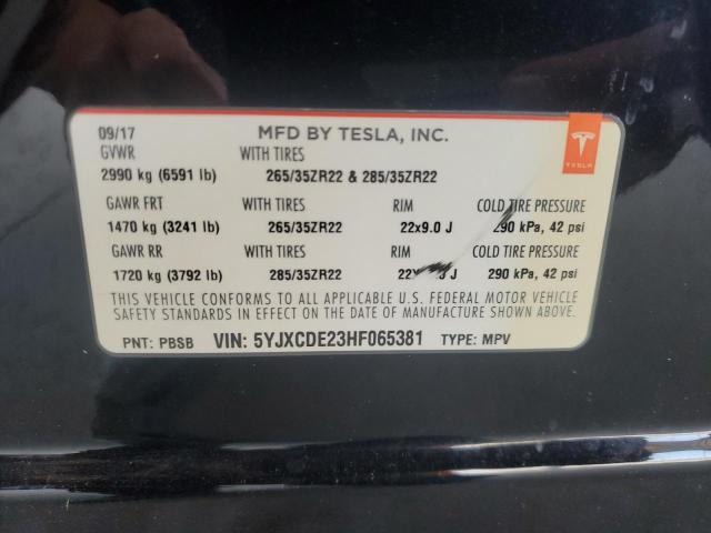 Photo 11 VIN: 5YJXCDE23HF065381 - TESLA MODEL X 