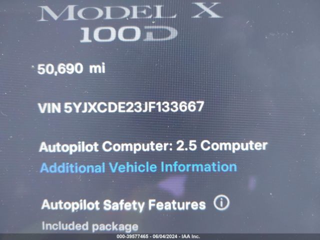 Photo 8 VIN: 5YJXCDE23JF133667 - TESLA MODEL X 