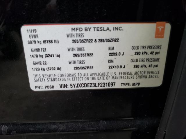 Photo 9 VIN: 5YJXCDE23LF231097 - TESLA MODEL X 