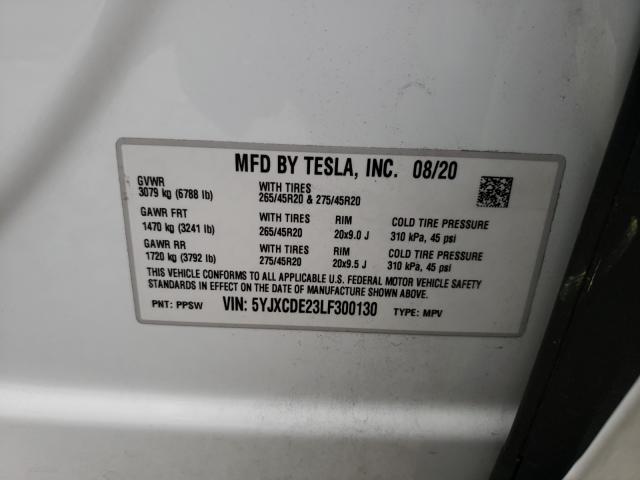 Photo 9 VIN: 5YJXCDE23LF300130 - TESLA MODEL X 