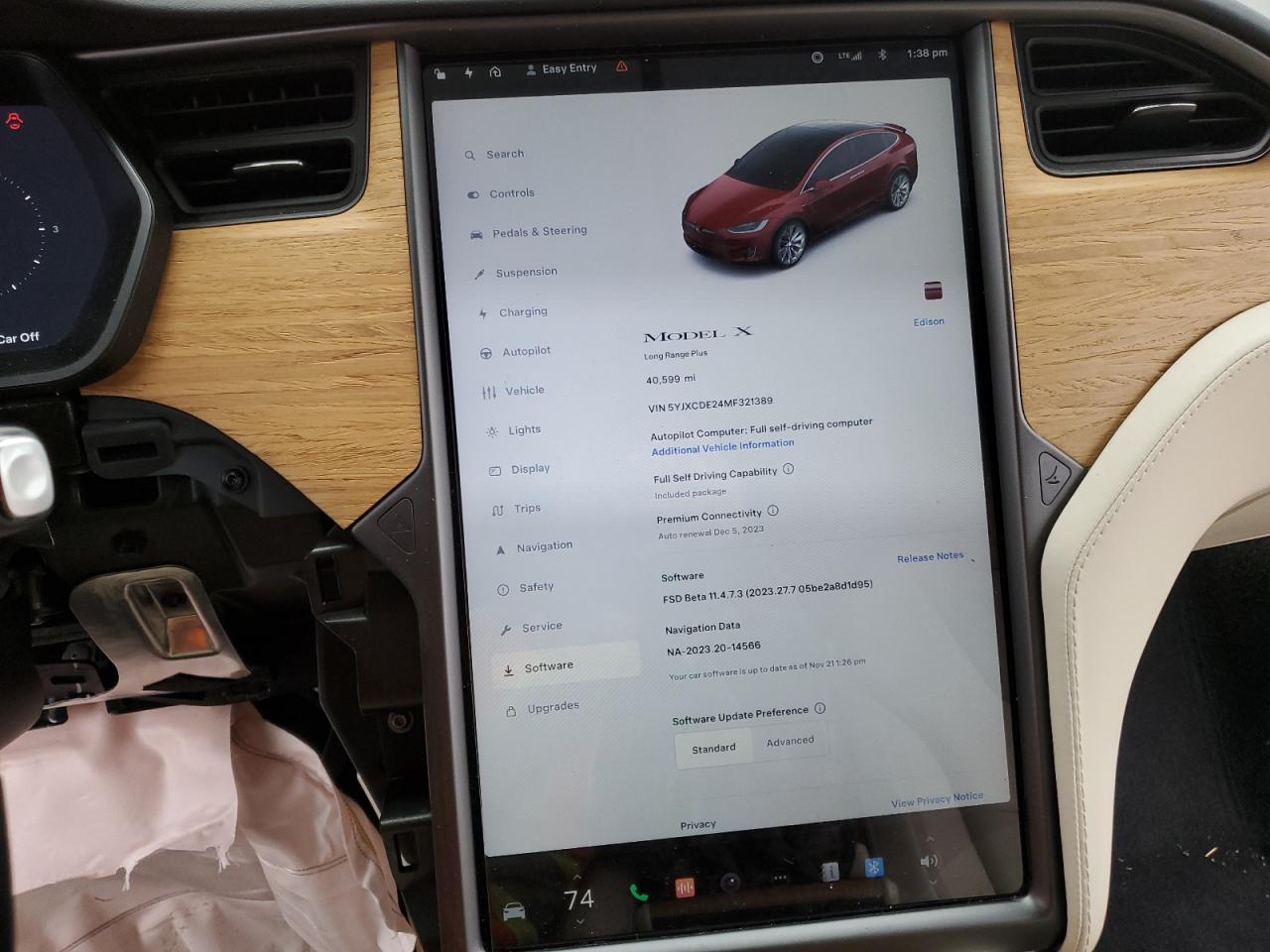 Photo 8 VIN: 5YJXCDE24MF321389 - TESLA MODEL X 